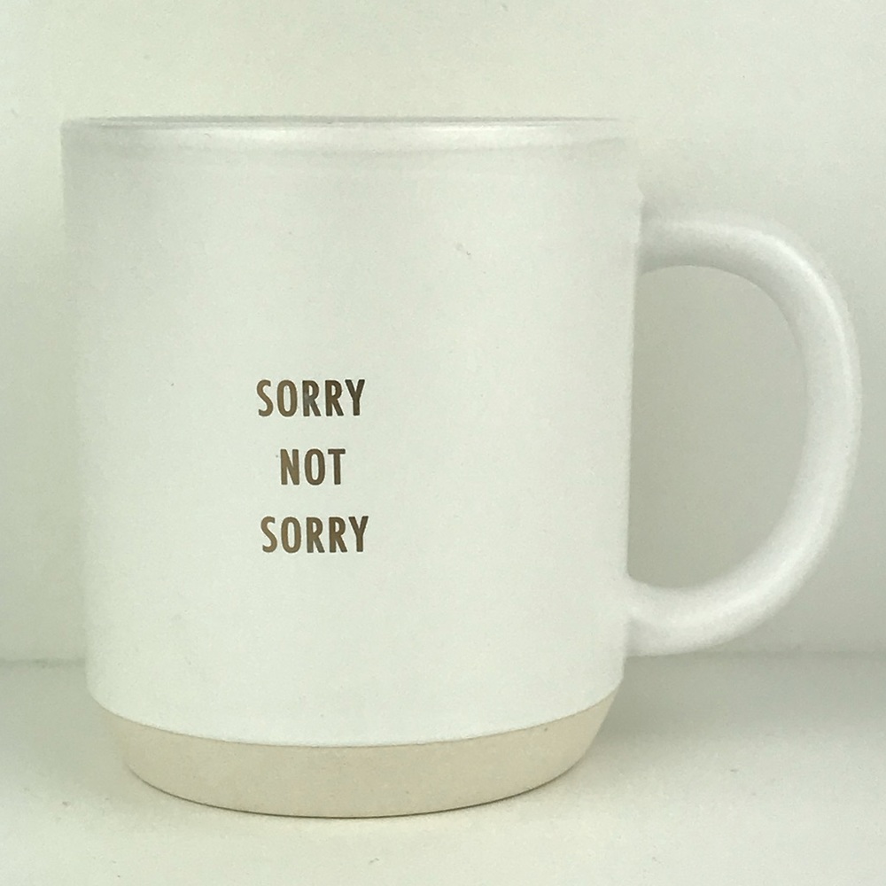 “Sorry not sorry” cream/ white stoneware mug Threshold by Target
